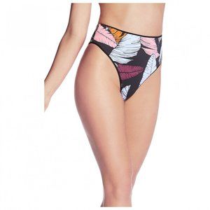 NWT Maaji Suzy Q High Rise Reversible Bikini Bottoms, Onyx Palm Print, Large